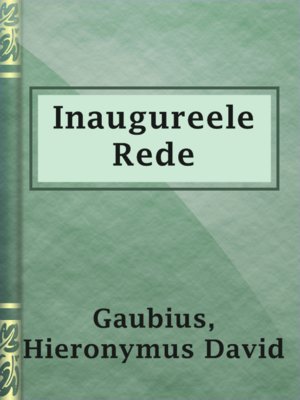 cover image of Inaugureele Rede